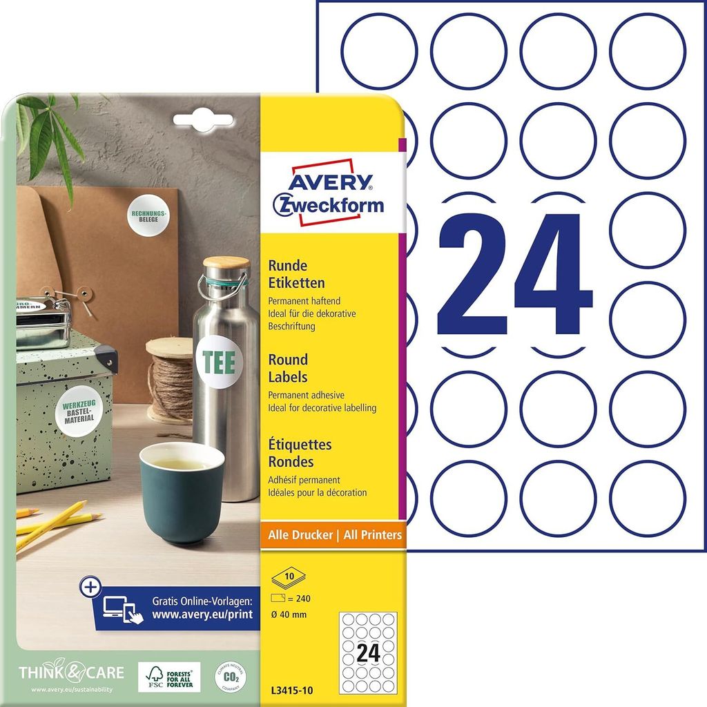 AVERY Zweckform L3415-10 240 AVERY Zweckform Etiketten Immagine del prodotto 