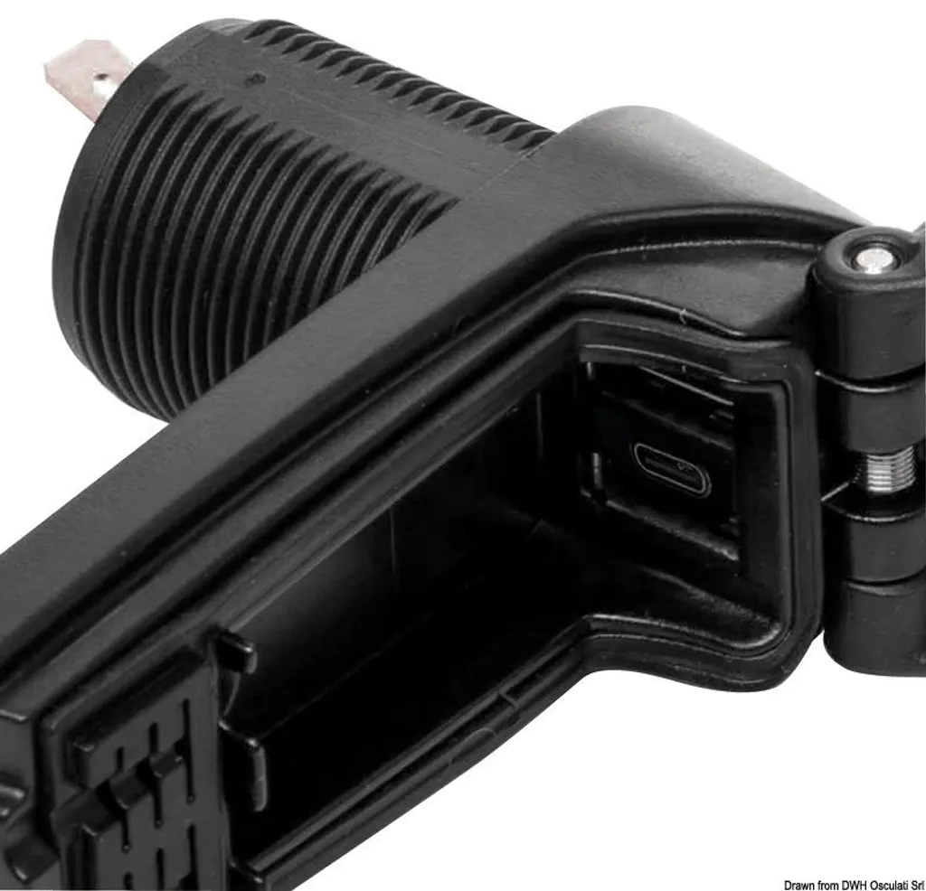 Chargeur USB encastrable Type A et C Osculati pour tableau de bord marin