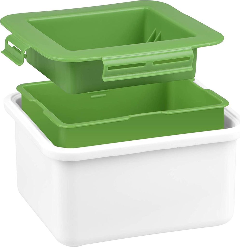 Tofupresse, Tofu-Wasserabscheider, entfernt automatisch Wasser vom Tofu für besseren Geschmack, lebensmittelechter Kunststoff, effektives dreilagi...