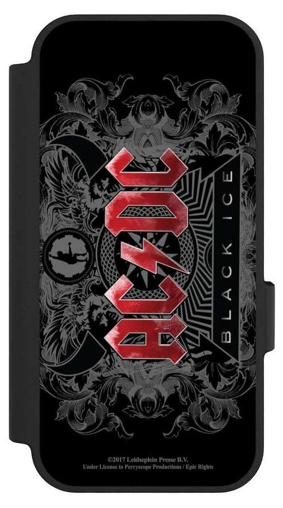 NIVOCASE Klapphülle für Google Pixel 10 Handyhülle aus Kunst Leder NIVOflip schwarz ACDC Black Ice Fanartikel