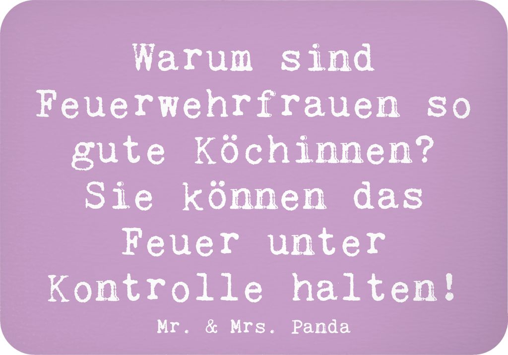 Mr. & Mrs. Panda Kühlschrankmagnet Spruch Feuerwehrfrau Köchin - Lavendeltraum - Geschenk, täglicher Einsatz, kreative Geschenke, Berufsgestaltu...