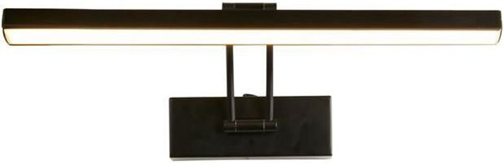 Bilderleuchte LED mit Schalter Aluminium verstellbar 40,5 cm breit Schwarz warmweiß 3000 K 342 lm Jugendstil