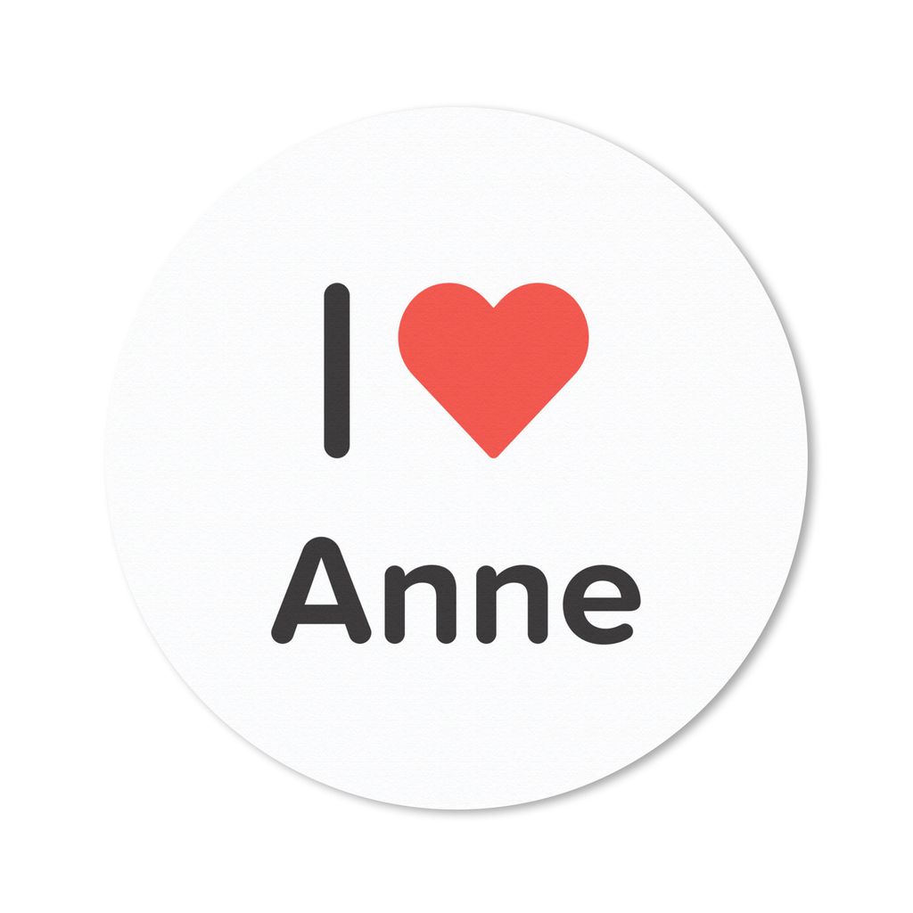 MuchoWow Mauspad Mousepad Ich liebe - Anne - Mädchen 50x50 cm - Mousepads - Maus Mat - Pad - Mausunterlage - Vinyl