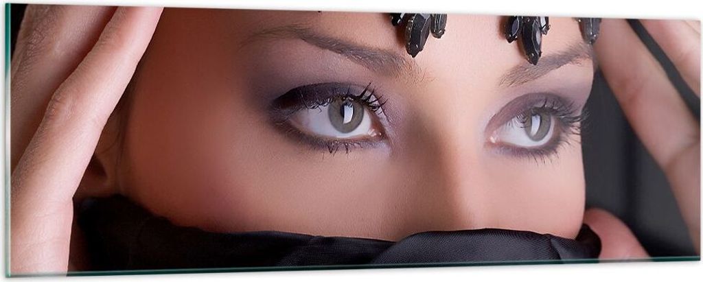 Bilder auf glas - Orient weiblich modell dekoration - 90x30cm - Glasbilder - Wandbilder - Kunstdruck - zum Aufhängen bereit - Wanddekoration aus G...