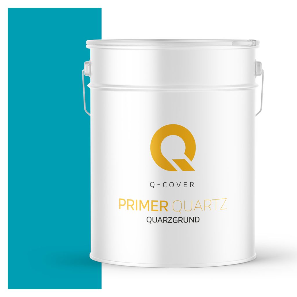 Quarzgrund für Beton Architekt 15 kg | Dunkeltürkis | Rauher Haftgrund für Fassade, Putz & Beton | Grundierung außen & innen | Q-COVER