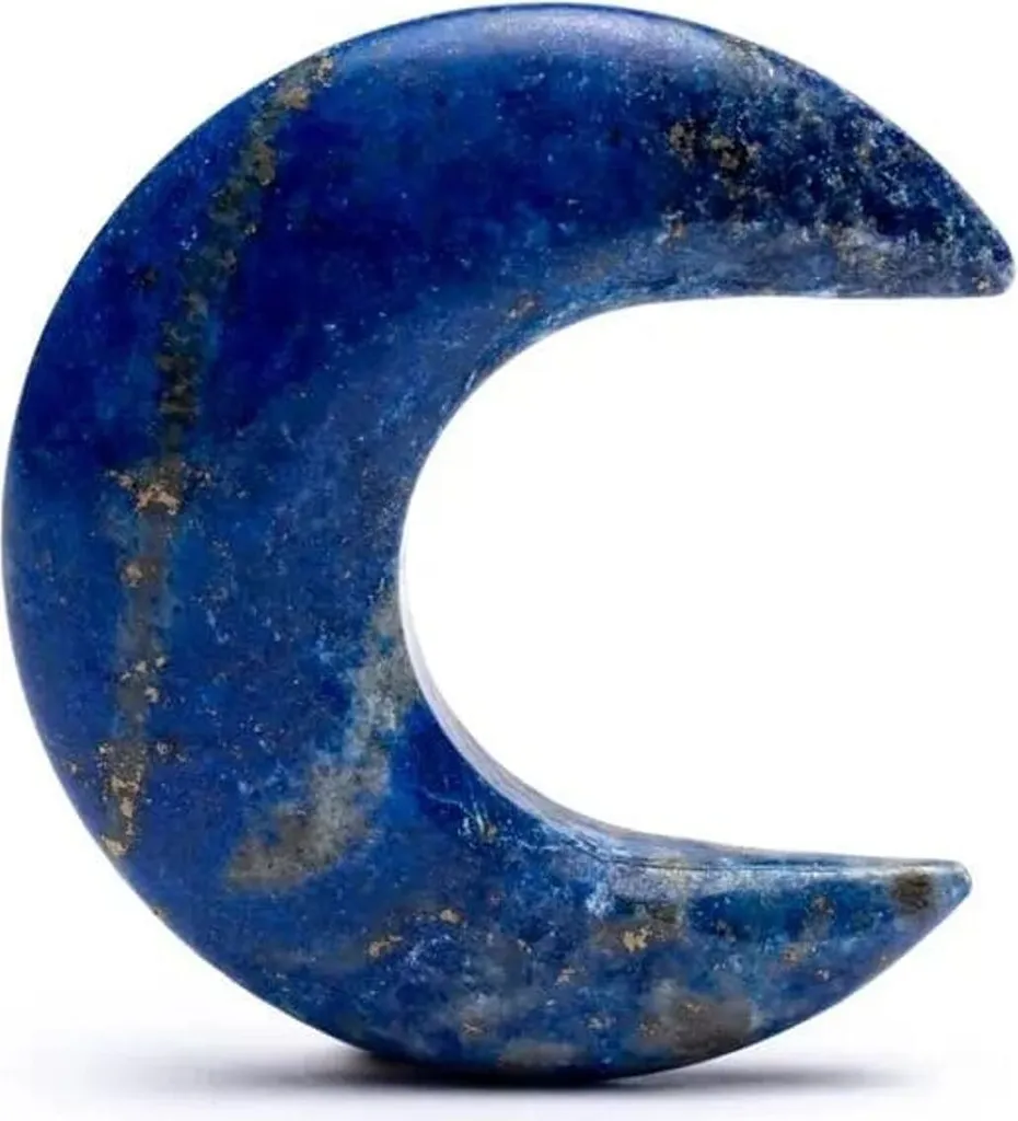 Lapis Lazuli en Forme de Lune : Paquet de 2 Pierres Polies de 40 mm