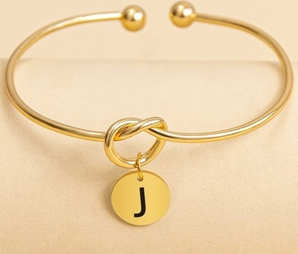 Elegantes Alphabet Armband J in Gold für Damen KP20350