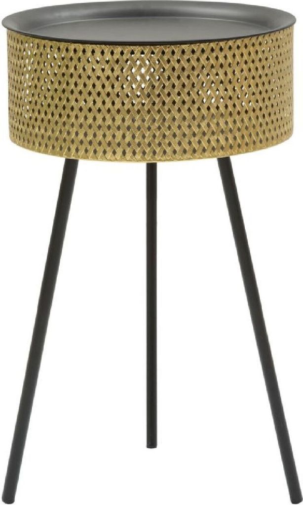 Table d'appoint tressée en fer, diamètre 40 cm, hauteur 65 Image du produit 