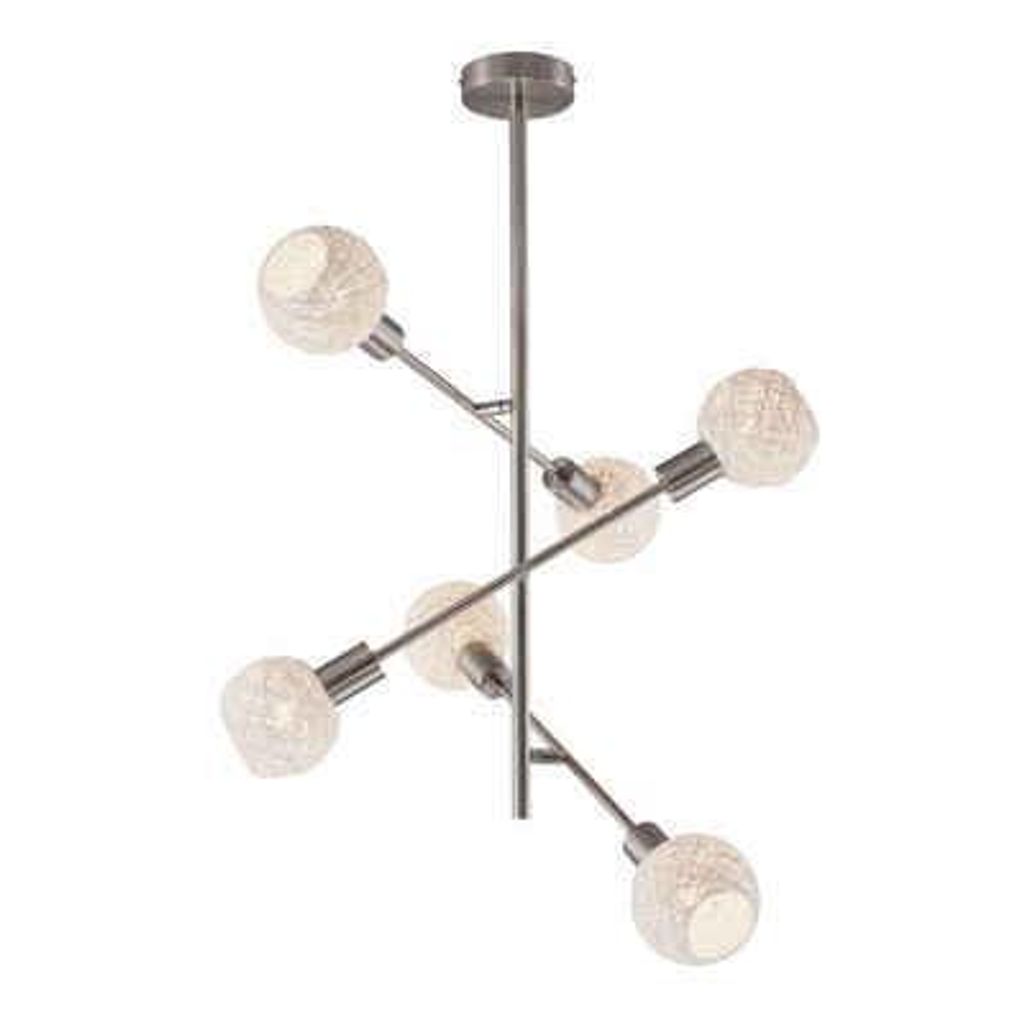 Deckenlampe, Papiergeflecht, Schirme weiß, L 55,4 cm