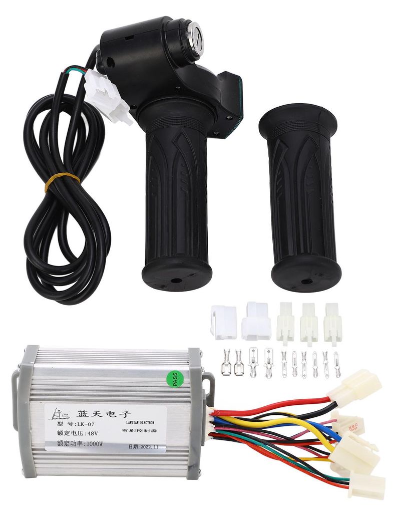 48V 1000W Motor Brushed Controller Twist Throttle mit Lock Key Set Elektrofahrrad Nachrüstsatz