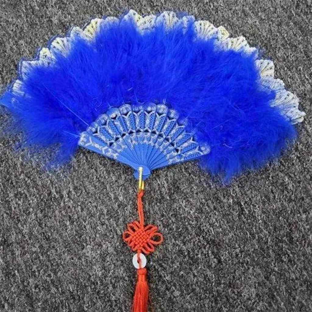 Éventail japonais pliable bleu idéal pour mariages et soirées d'été