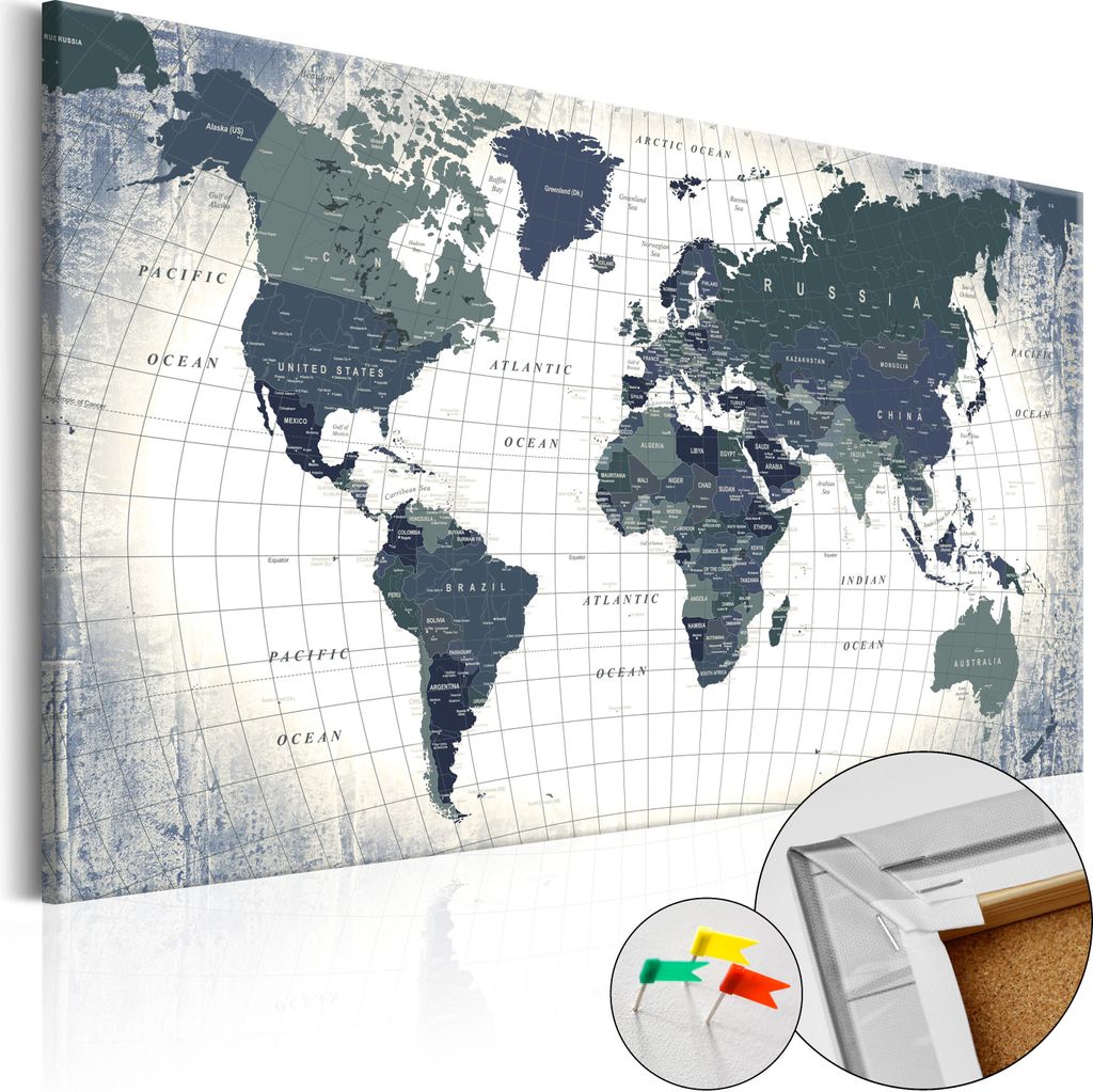Vliesstoff Korkbild - Structure of the World 60x40 cm Karten k-B-0011-p-c