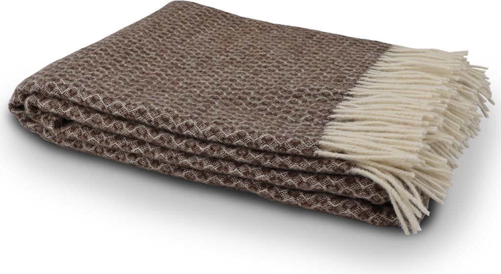 Fair De Luxe Wolldecke 100% Wolle | wärmende Wohndecke/Plaid vielseitig einsetzbar | Braun