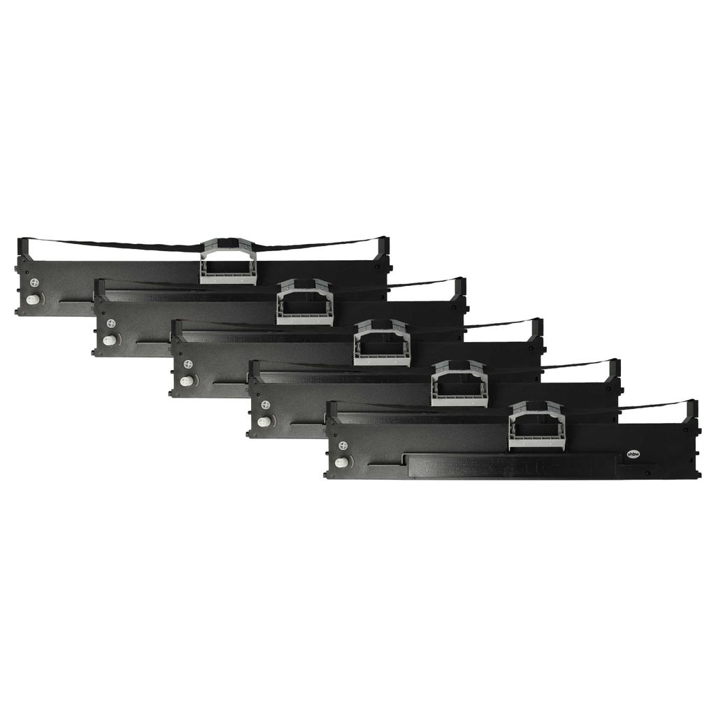 vhbw 5x Farbband Schriftband Ersatz für OKI 43503601 für Nadeldrucker, Bondrucker - Schwarz