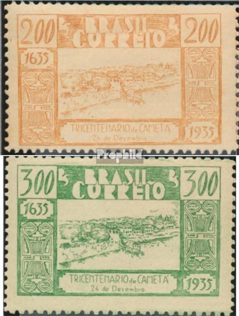 Briefmarken Brasilien 1936 Mi 443-444 (kompl.Ausg.) mit Falz Cameta
