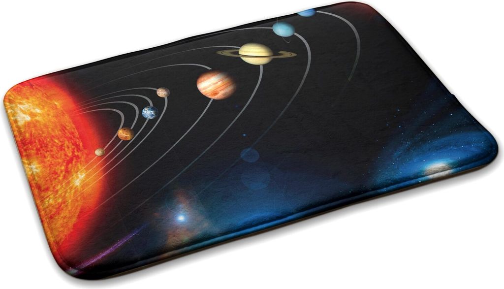 Kinderteppich Schlafzimmer Modern - 75 cm x 45 cm - Das Sonnensystem
