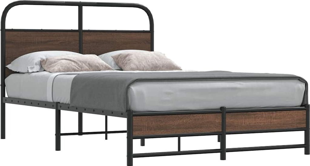 "2026 Promotion" Bettgestell moderne - ohne Matratze - 120x200 cm - Braun Eichen-Optik - Polsterbett CC25214