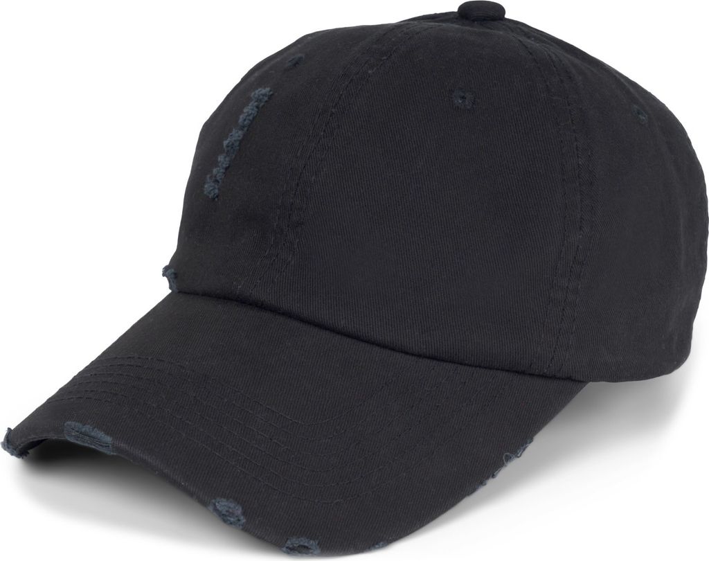 styleBREAKER Uni Baseball Cap Destroyed Look mit Rissen, 6 Panel Cap Einfarbig, Basecap Schnalle verstellbar 04023092