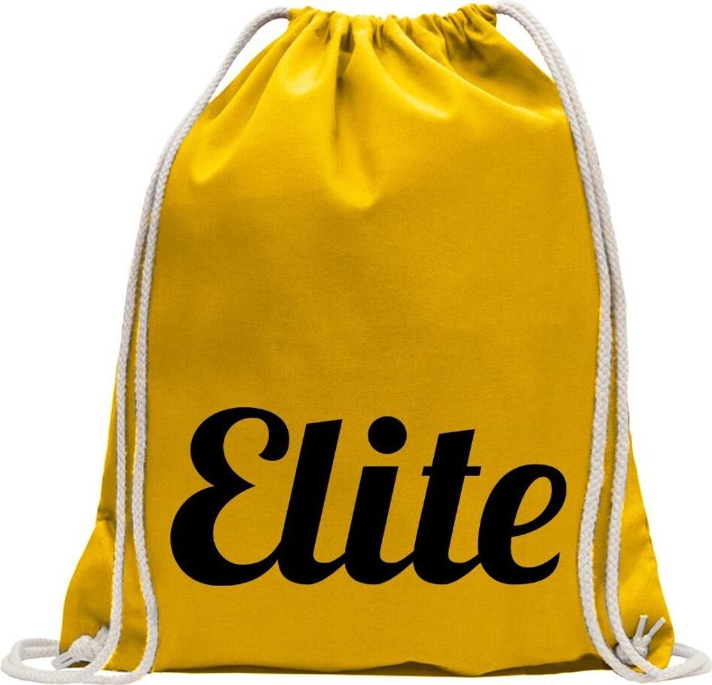 Kiwistar - Turnbeutel - gelb - Elite - Fun Rucksack Sport Beutel Gymsack Baumwolle mit Ziehgurt