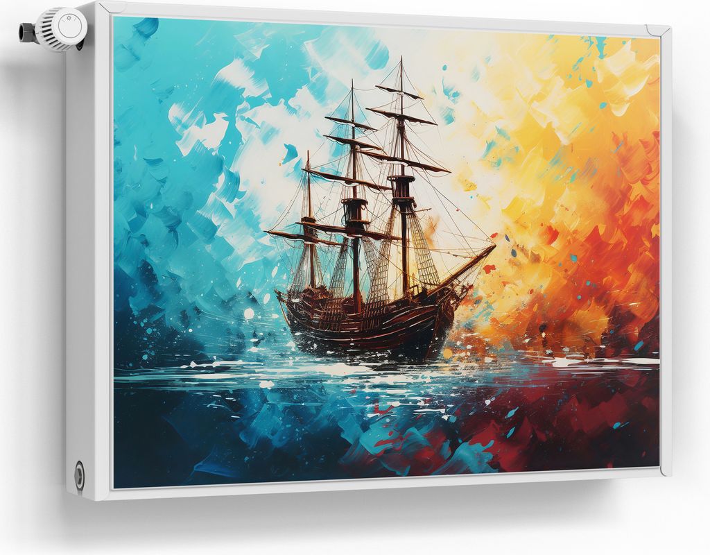 DEQORI Magnetmatte Heizung beschreibbar 80x60 cm 'Stürmische Fahrt' Magnetfolie