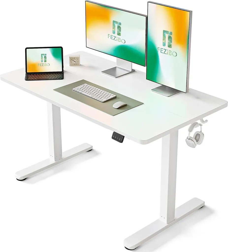 FEZIBO Bureau debout électrique 120x60 cm avec mémoire de hauteur noir