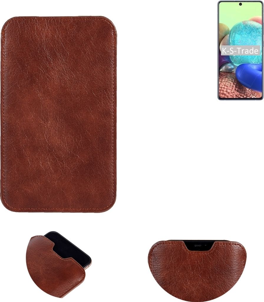 K-S-Trade Schutzhülle Handyhülle kompatibel mit Oppo A72 5G Handytasche Kunstleder Sleeve in braun