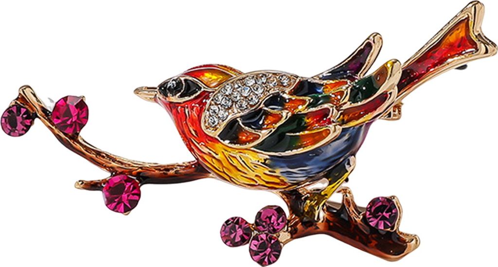 Elsterbrosche, Emaille, Öl tropfender Strass-Dekor, chinesischer Stil, Vogel- und Brunch-Kleidernadel, poliert, Mantel, Kragen, Tasche, Schal, Hut...