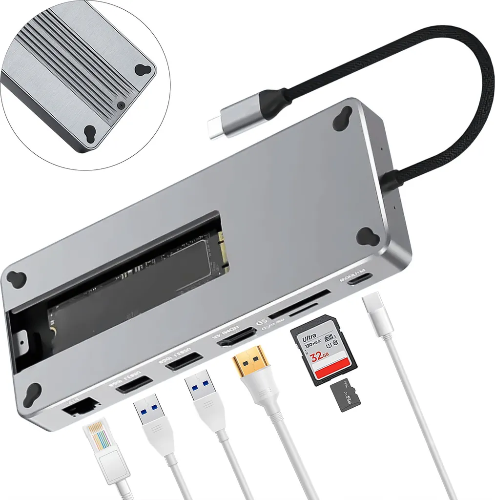 Réplicateur de ports USB-C 3.2 avec Sortie HDMI 4K 60Hz et Charge PD 100W