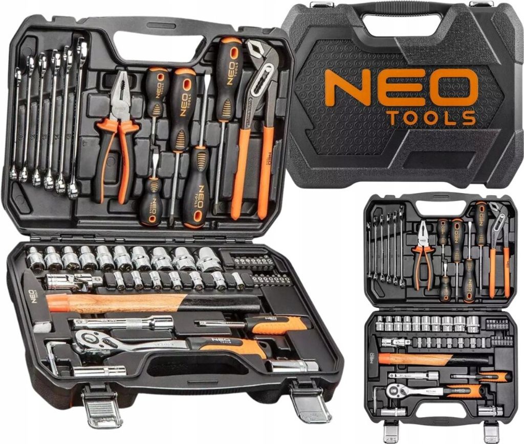 Neo 56 El. Werkzeugsatz - Steckschlüssel, Schraubendreher, Zange, Hammer