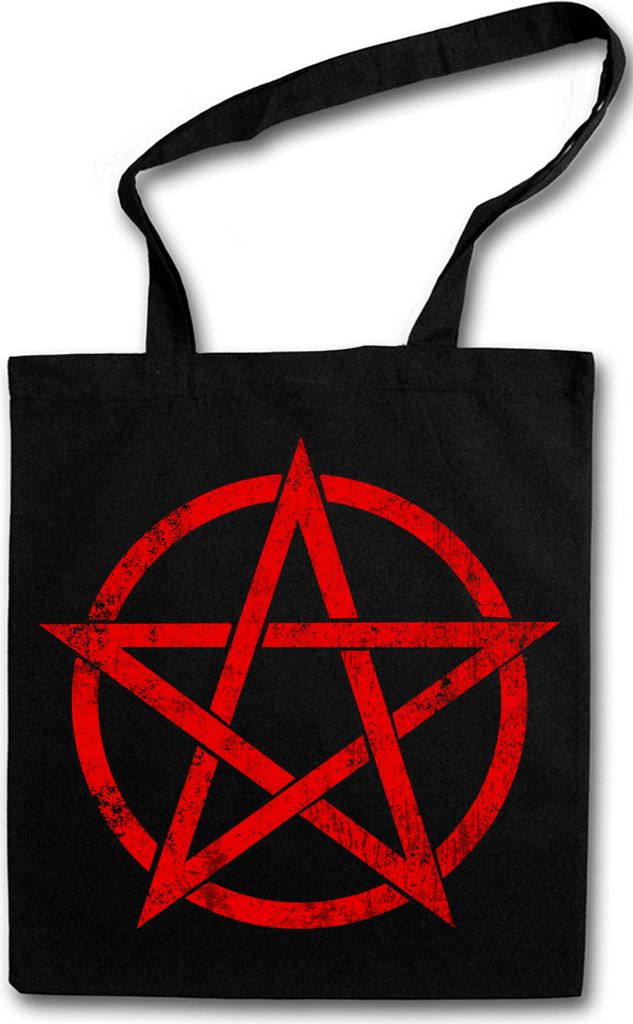 Urban Backwoods Red Pentagram Sign, Stofftasche, Farbe: Produktbild 