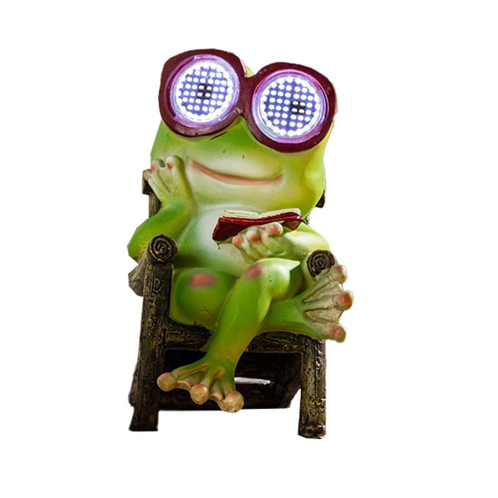 LED-Solar Figur „Magic Eyes“ Frosch – Dekorative Solarleuchte für Garten & Balkon, GL1141EZ