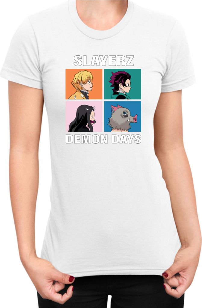 Damen T-Shirt Japan Manga Anime Comics Animation Demon Anime Slayer All Slayerz, Lady L / Weiß