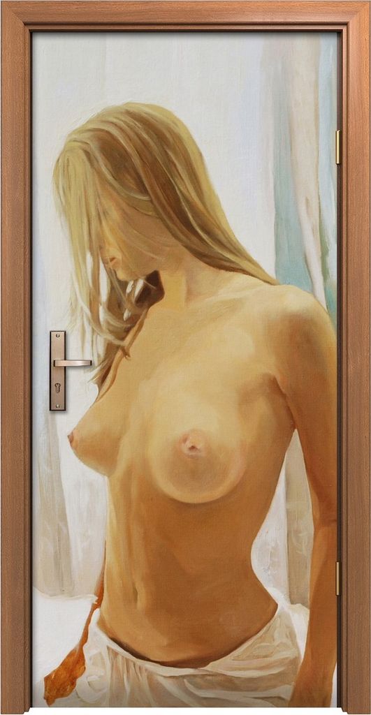 Türposter 90x200 cm Türaufkleber Türtapete Türfolie Klebefolie Kunst Nacktes Mädchen am Morgen