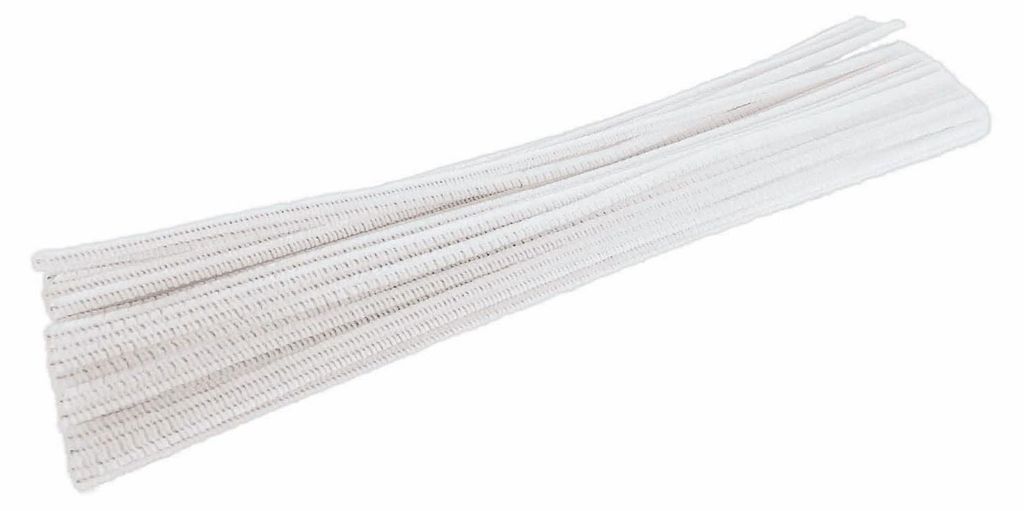 Farben – Weißer Chenille-Faden, 100 Stück