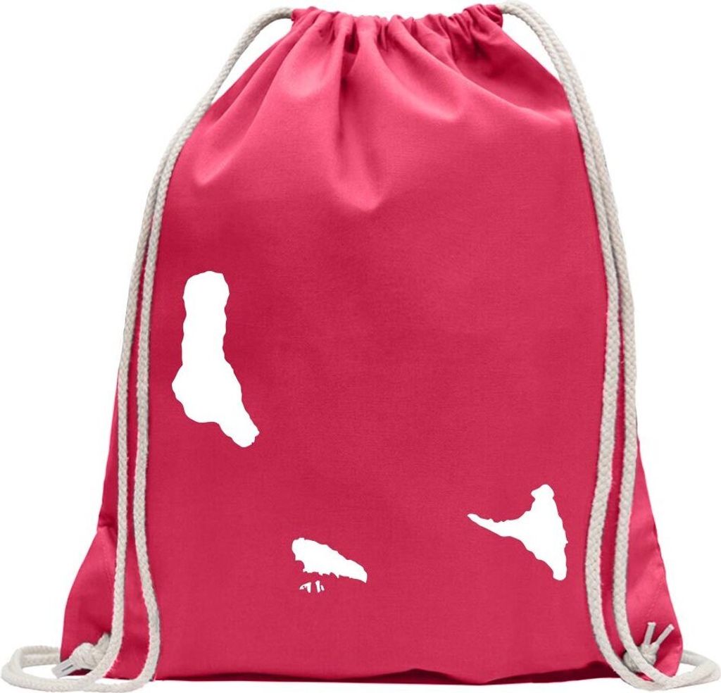 Kiwistar - Turnbeutel - pink - Komoren Umriss Kontur - Fun Rucksack Sport Beutel Gymsack Baumwolle mit Ziehgurt