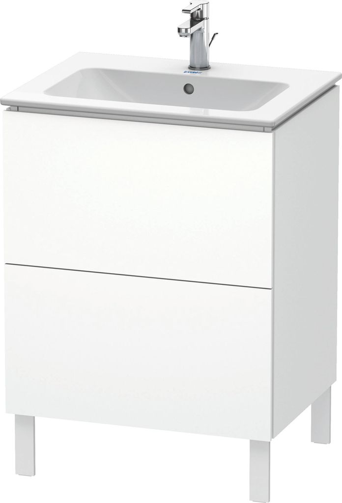 Waschtischunterbau L-CUBE 620x481x704mm weiß matt weiß matt Produktbild 