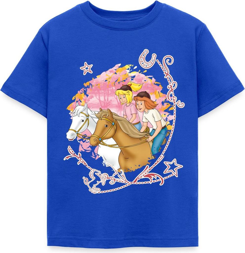 Spreadshirt Bibi Und Tina Wettreiten Im Wald Kinder T-Shirt, 110/116 (5-6 Jahre), Royalblau