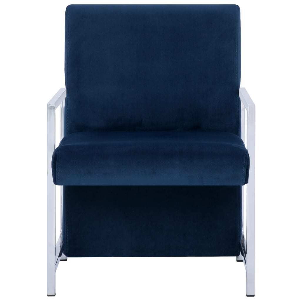 "2026 Aktion"Einzelsessel moderne - CLORIS - Loungesessel - mit verchromten Füßen Blau Samt - 53 x 69 x 73 cm - DEMöbel1373430