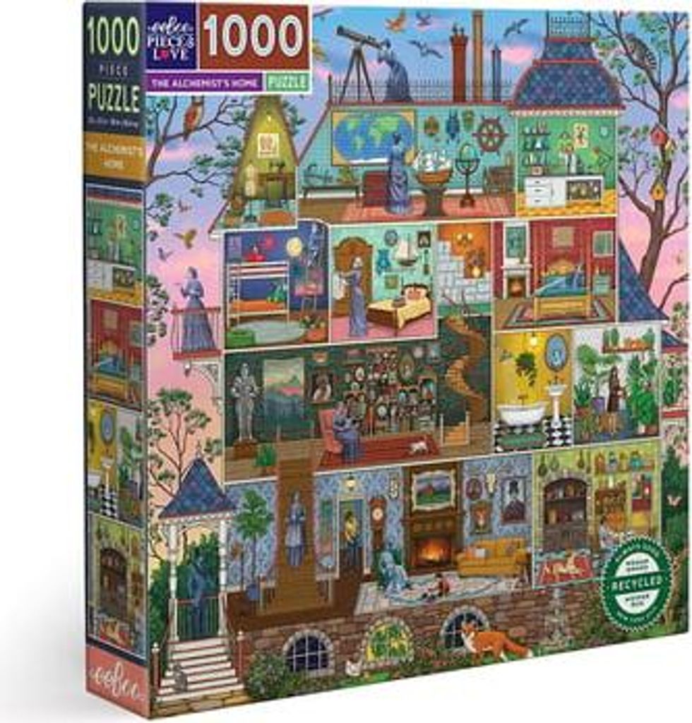 eeBoo Puzzle The Alchemists Home 1000 Teile Karton Puzzle