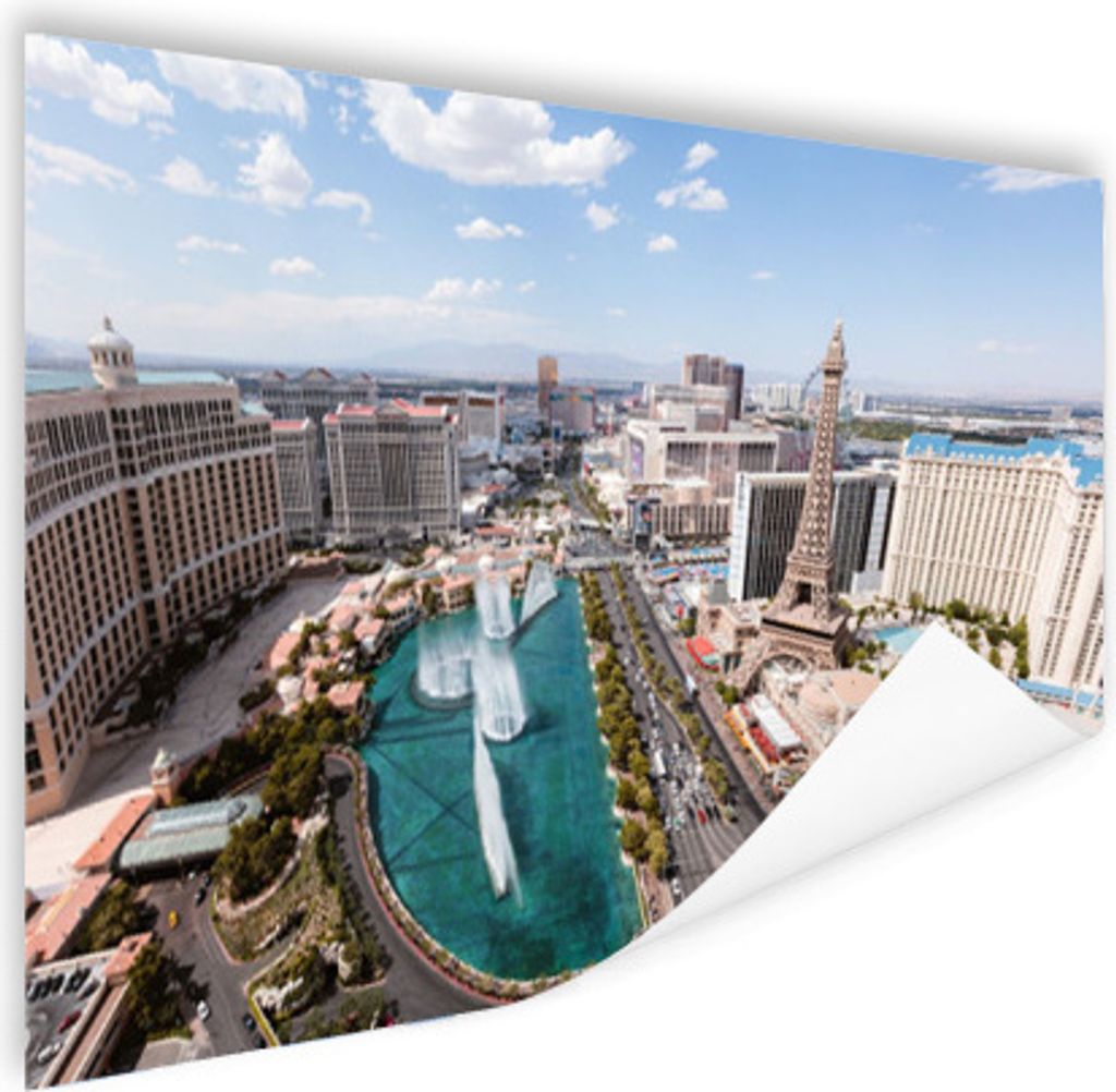 MuchoWow Poster Las Vegas - Springbrunnen - Stadt 120x80 cm - Bilder
