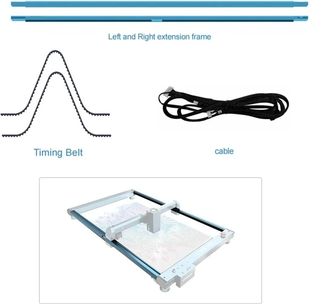 Kit d'extension laser 45 x 85 cm - Axe Y haute précision - Rails inclus - 8