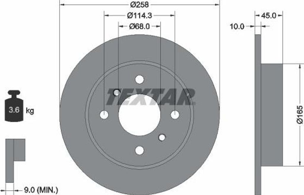 TEXTAR 92056400 Bremsscheibe OE 43206014VA kompatibel mit Primera, Almera