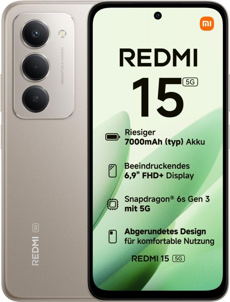 Xiaomi Redmi 15 5G 8GB/256GB Grau (Titan Gray) Dual-SIM