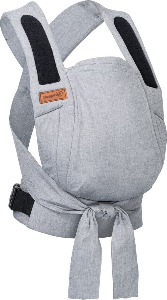 HOPPEDIZ Babytrage Bondolino b.pure Komforttrage ab Geburt (3 - 20 kg) Bauchtrage, Rückentrage & Hüfttrage all grey