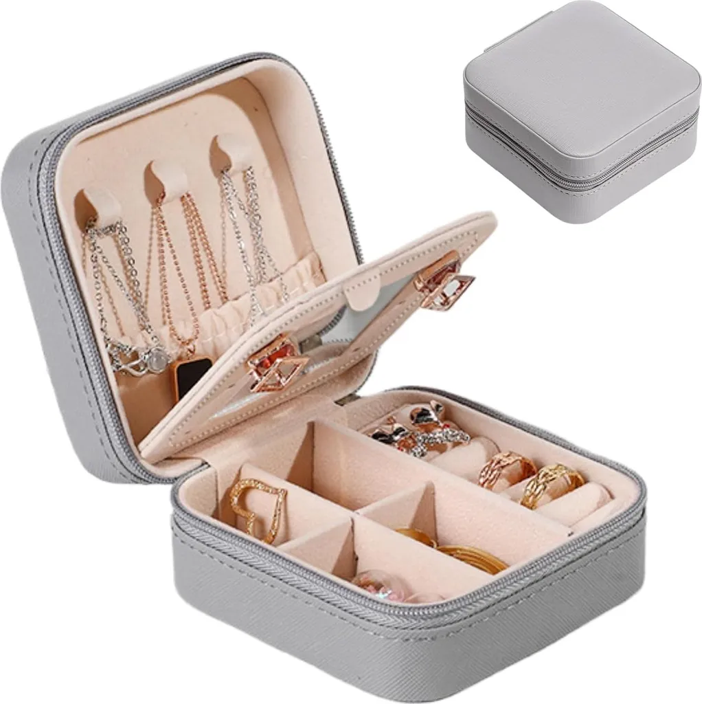 Fini les Colliers Emmêlés avec cet Organiseur de Bijoux Voyage Gris