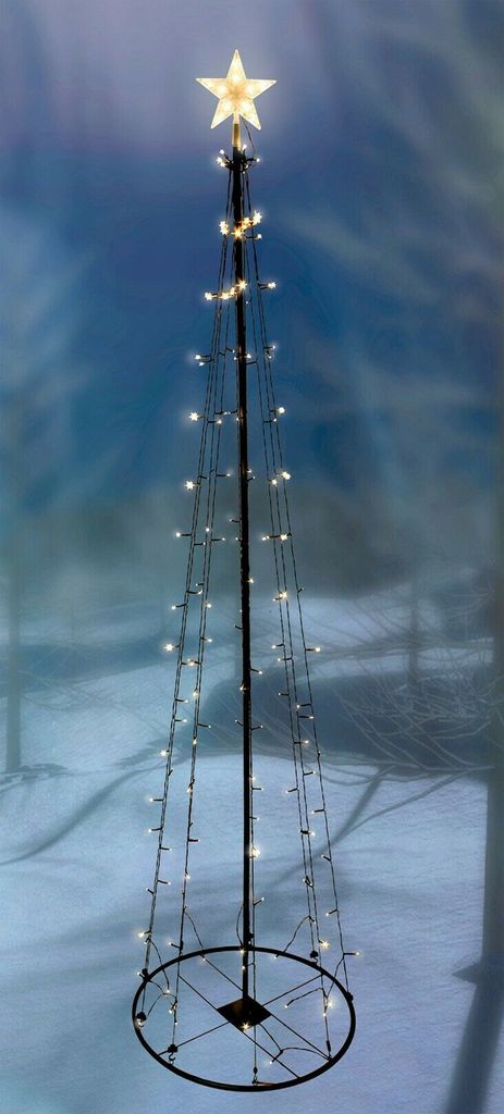 LED Metall Weihnachtsbaum mit Stern 120cm/70LED 180cm/106LED 240cm/154LED
