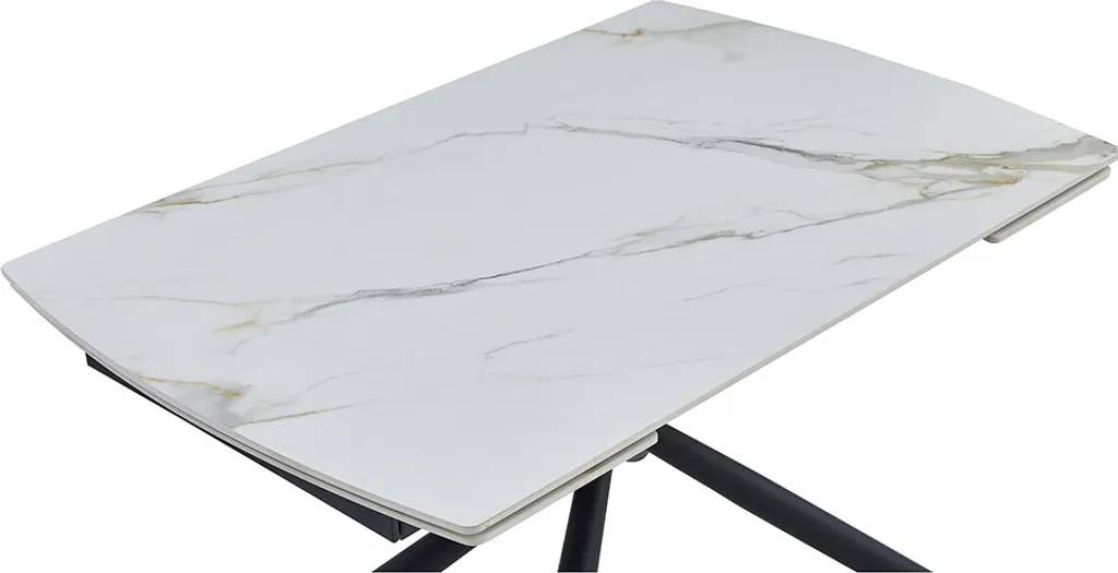 CasaDolce GAVILA Table à manger extensible 140-200cm Blanc Effet Marbre - 5