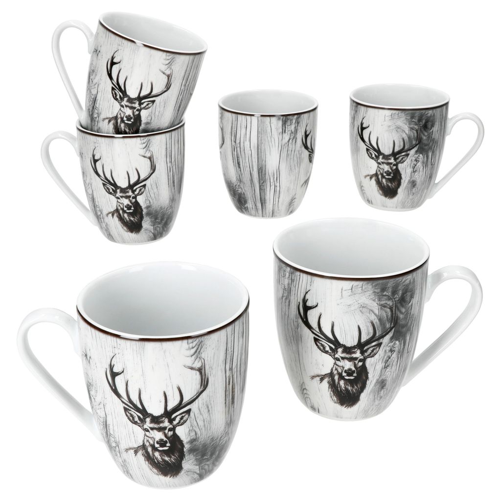 6er Set Alois Kaffeebecher 350ml Porzellan-Tassen 6 Produktbild 