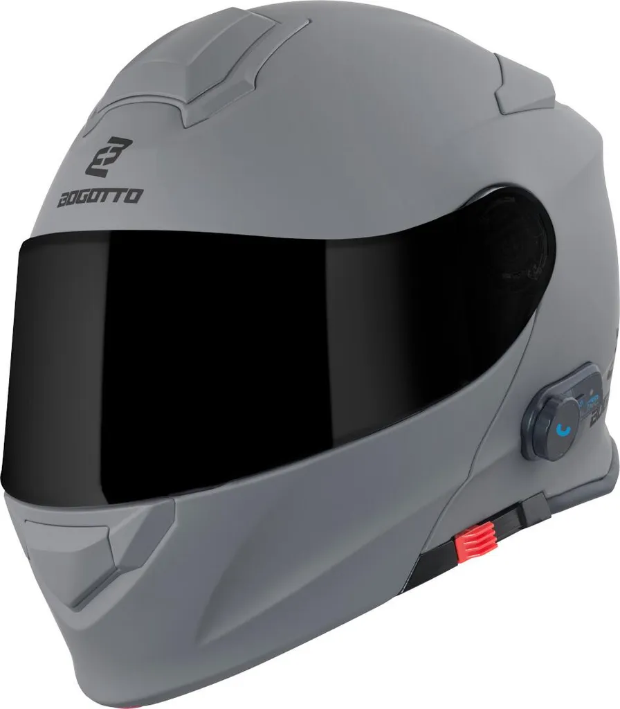 Bogotto H271 BT Bluetooth : Casque Gris Mat avec Visière et Intercom - 2