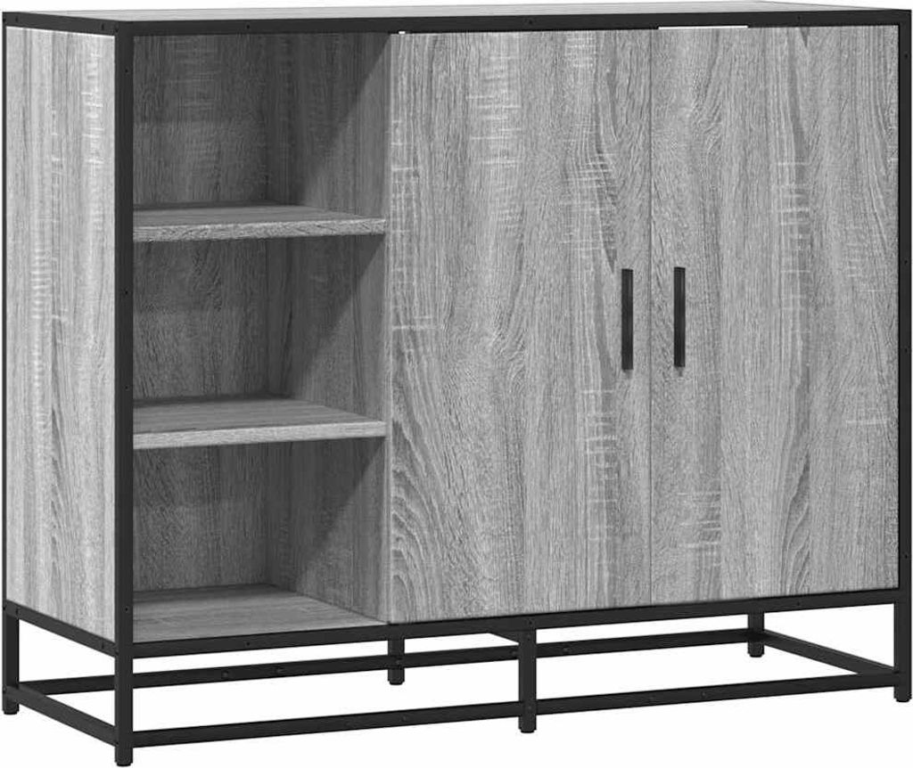 Sideboard Grau Sonoma 92x35x76 cm Holzwerkstoff